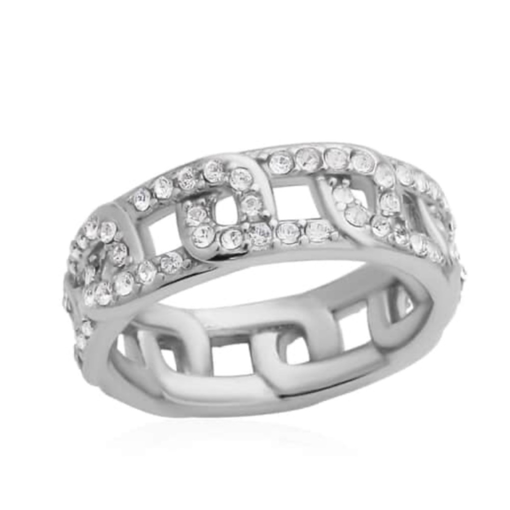 Austrian Crystal Ring in Stainless Steel (Size 9.0)
